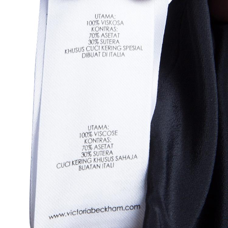 Pre Owned Victoria Beckham Black Abstract Hem Shift Dress S