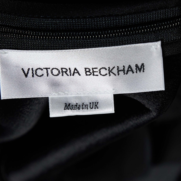 Pre Owned Victoria Beckham Black Crepe Plunge V-Neck Midi Dress M