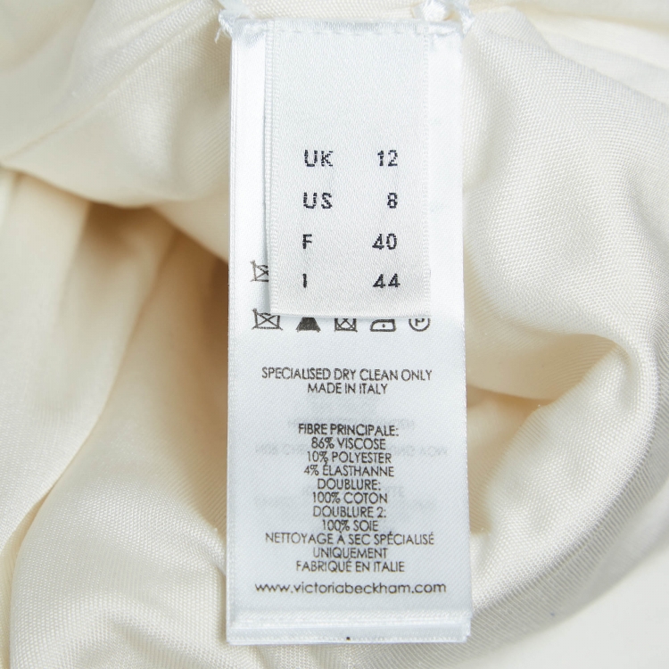 Pre Owned Victoria Beckham White Stretch Knit Flared Mini Dress M
