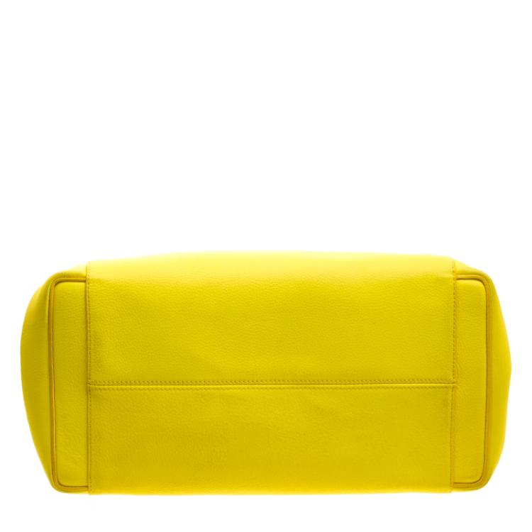 Pre Owned Victoria Beckham Yellow Leather Quincy Tote