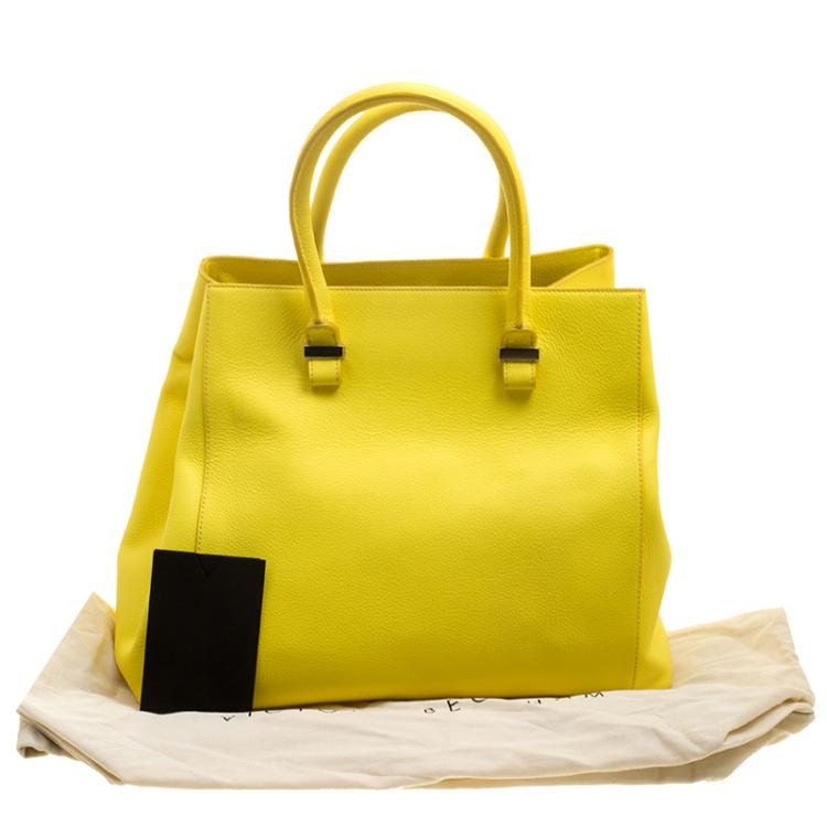 Pre Owned Victoria Beckham Yellow Leather Quincy Tote