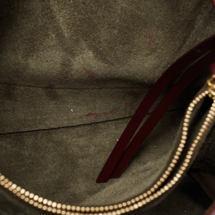 Pre Owned Victoria Beckham Burgundy Leather Puffy Chain Flap Bag