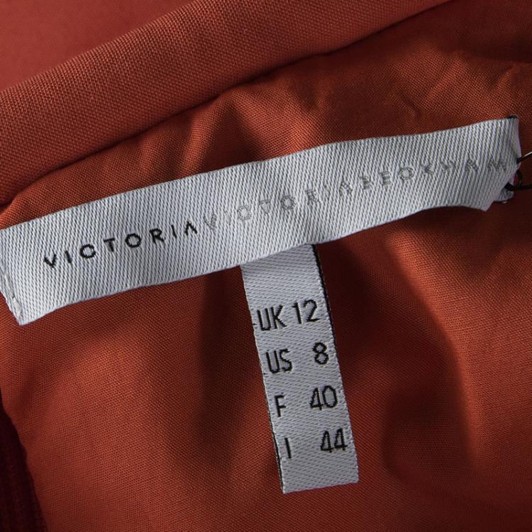 Pre Owned Victoria Victoria Beckham Colorblock Belted Short Sleeve Dress M