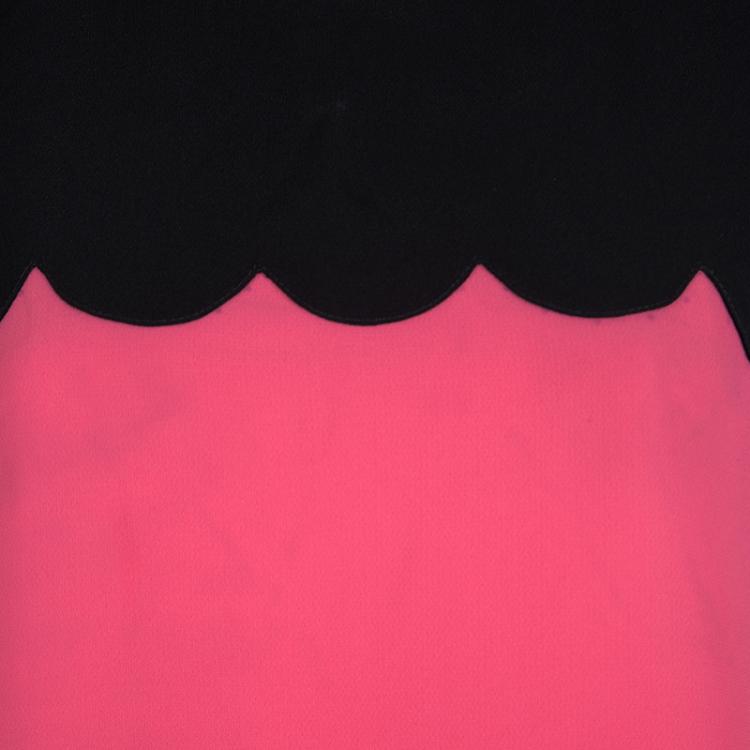 Pre Owned Victoria Victoria Beckham SS'12 RTW Pink Contrast Scallop Yoke Detail Dress L