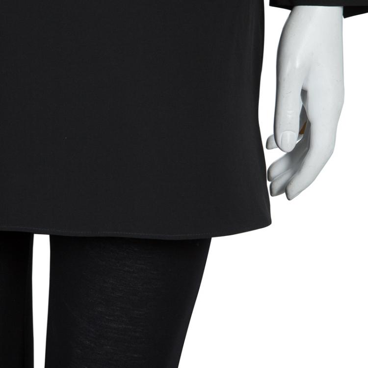 Pre Owned Victoria Victoria Beckham Two Tone Printed Silk Long Sleeve Tunic S