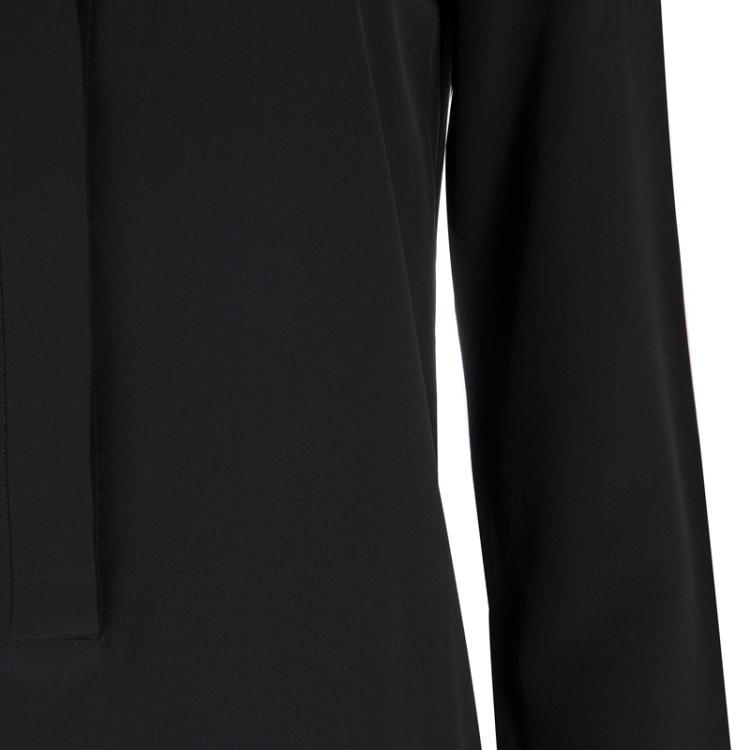 Pre Owned Victoria Victoria Beckham Two Tone Printed Silk Long Sleeve Tunic S