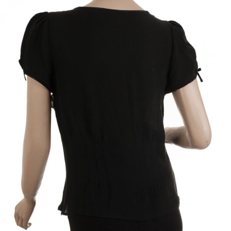 Pre Owned Viktor and Rolf for H&amp;M Black Heart Smocked Top M