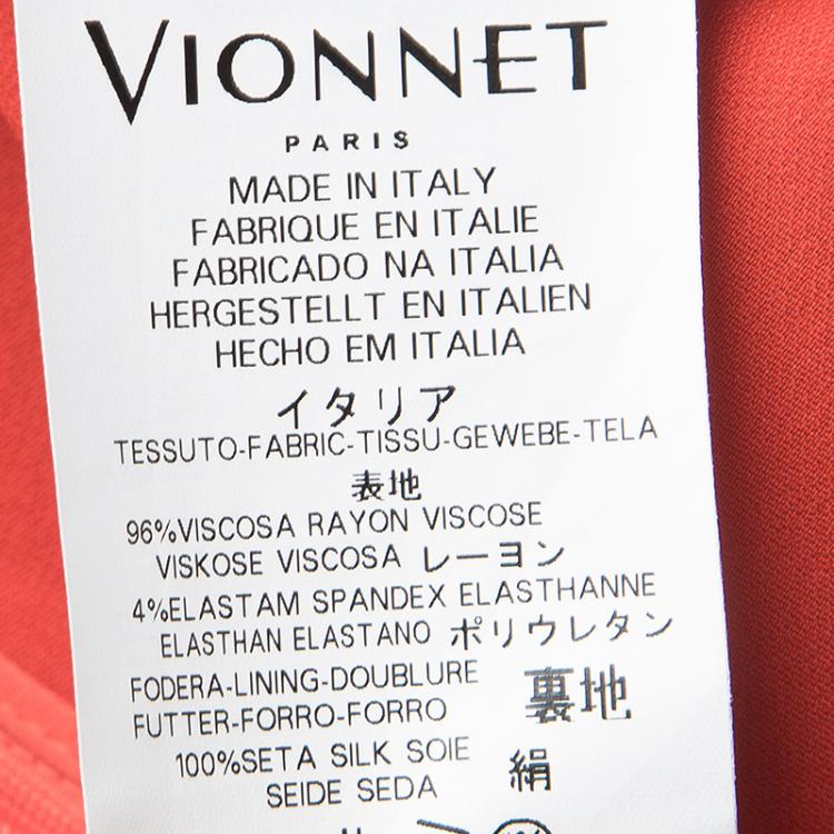 Pre Owned Vionnet Coral Red Layered Maxi Skirt M