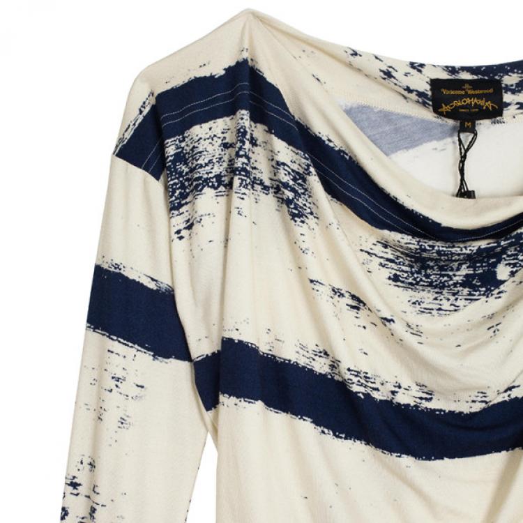 Pre Owned Vivienne Westwood Anglomania Striped Toga Drape Dress M