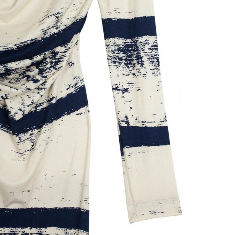 Pre Owned Vivienne Westwood Anglomania Striped Toga Drape Dress M
