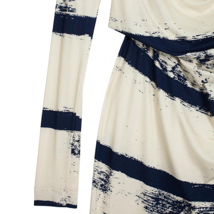 Pre Owned Vivienne Westwood Anglomania Striped Toga Drape Dress M