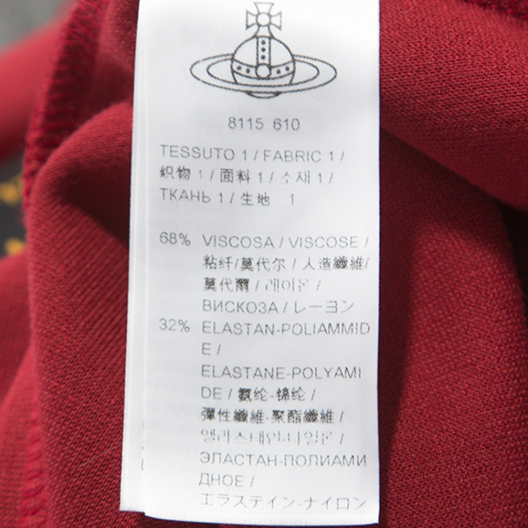 مملوكة مسبقًا Vivienne Westwood Anglomania Brick Red Jersey Ruching Detail Taxa Dress M