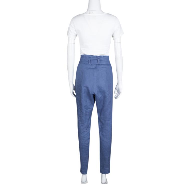 Pre Owned Vivienne Westwood Anglomania Linen Faux Double Layer Tie Detail Pants M