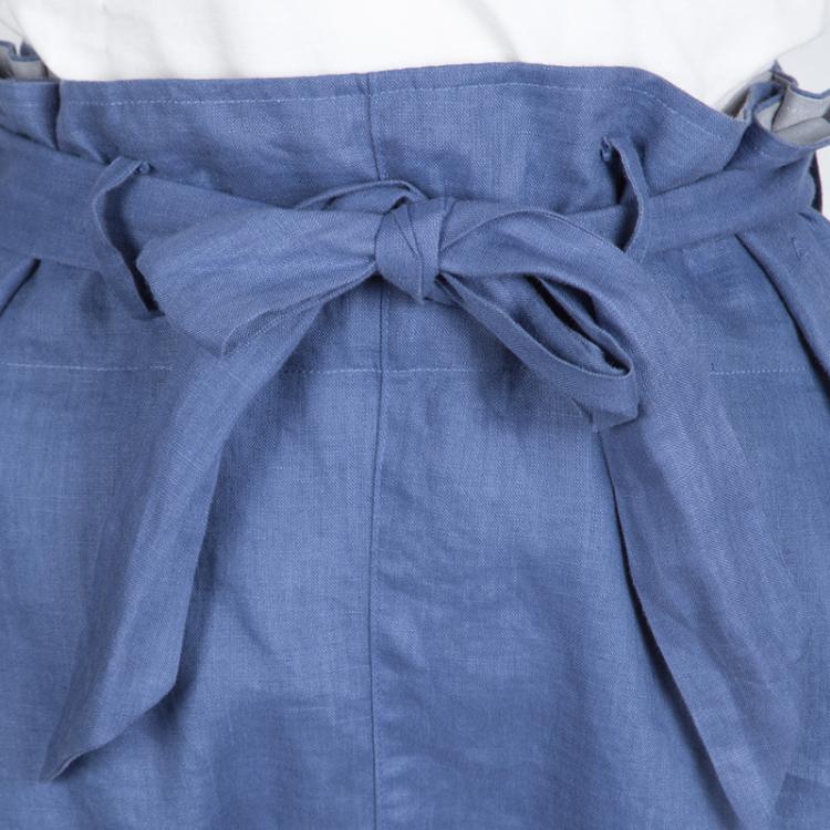 Pre Owned Vivienne Westwood Anglomania Linen Faux Double Layer Tie Detail Pants M
