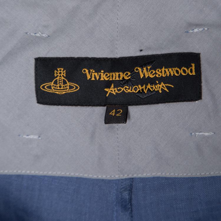 Pre Owned Vivienne Westwood Anglomania Linen Faux Double Layer Tie Detail Pants M