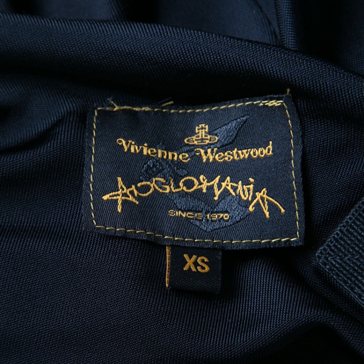 Pre Owned Vivienne Westwood Anglomania Black Jersey Asymmetric Draped Sleeveless Dress XS