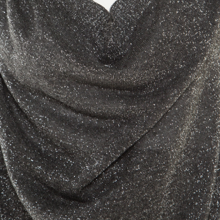 Pre Owned Vivienne Westwood Anglomania Metallic Grey Draped Sweater Dress M