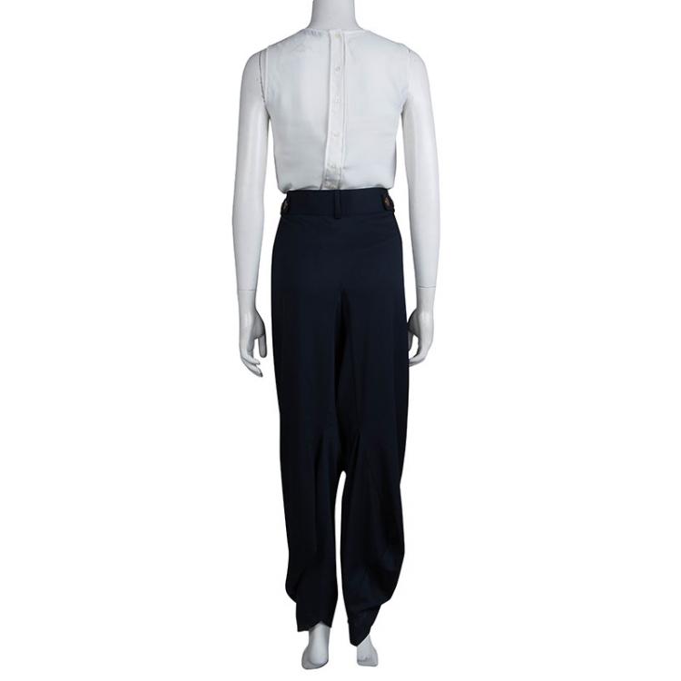 Pre Owned Vivienne Westwood Red Label Navy Blue Wool Relaxed Waist Harem Trousers M