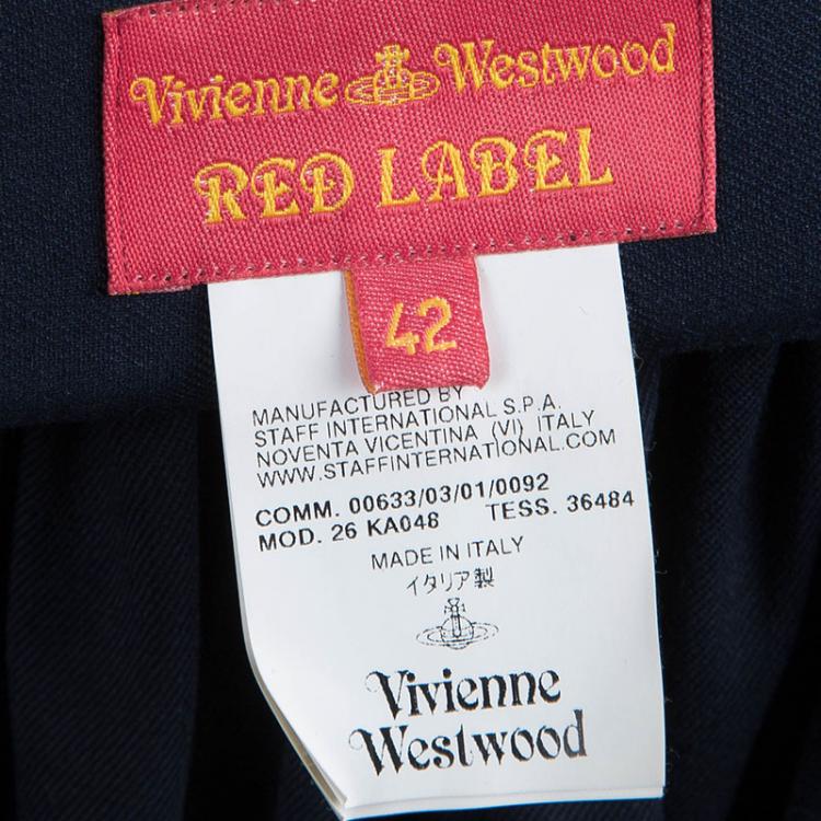 Pre Owned Vivienne Westwood Red Label Navy Blue Wool Relaxed Waist Harem Trousers M