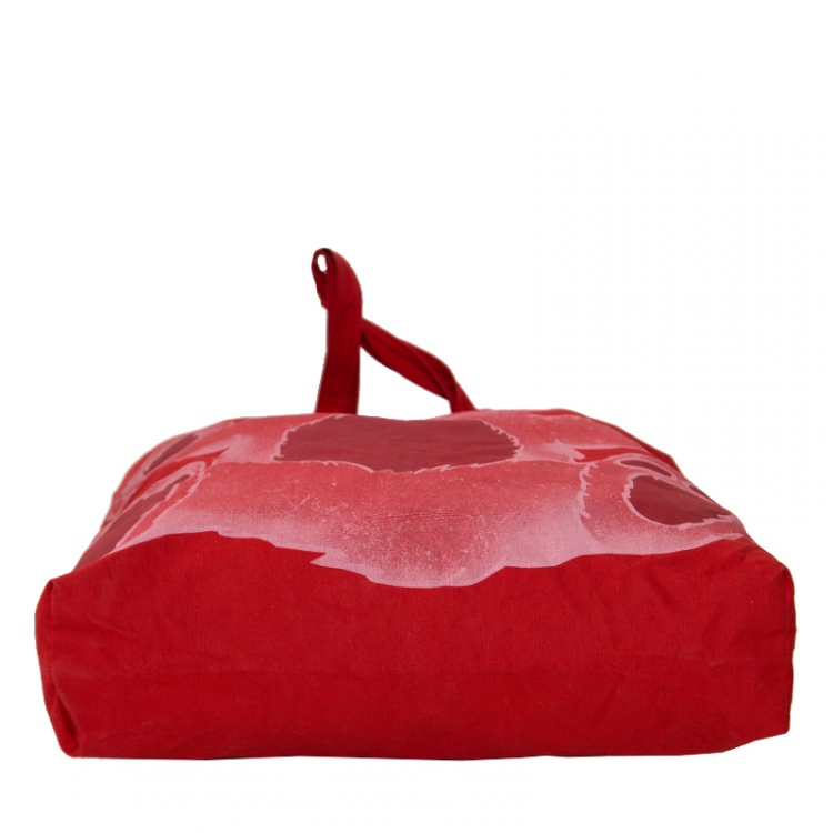 Pre Owned Vivienne Westwood Red Teddy Bear Printed Canvas Tote