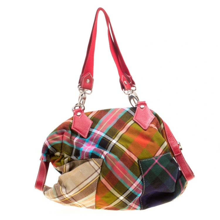 Pre Owned Vivienne Westwood Multicolor Printed Canvas Satchel