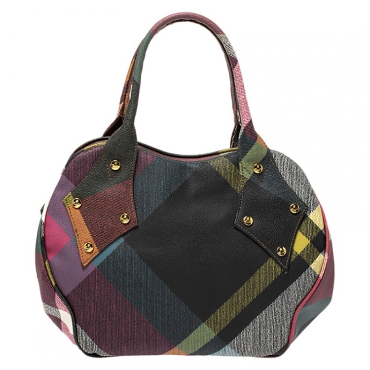 Pre Owned Vivienne Westwood Multicolor Coated Canvas Derby Satchel