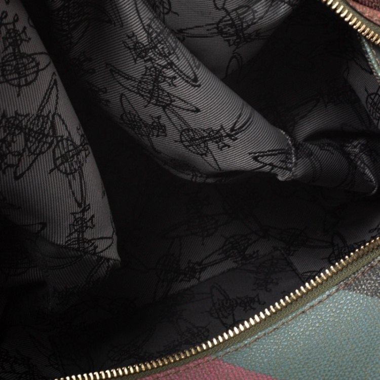 Pre Owned Vivienne Westwood Multicolor Coated Canvas Derby Satchel