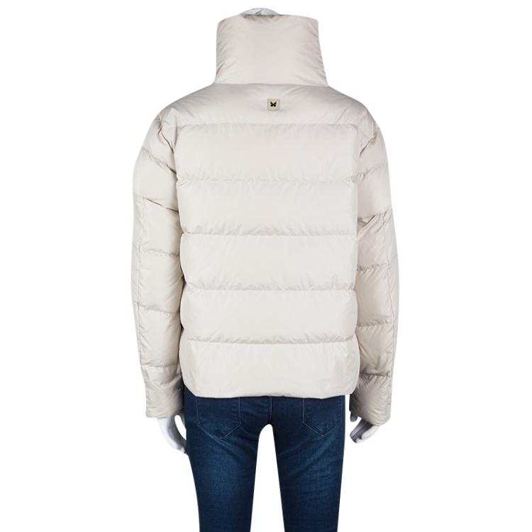 Pre Owned Weekend Max Mara Beige Quilted Puffer Jacket S