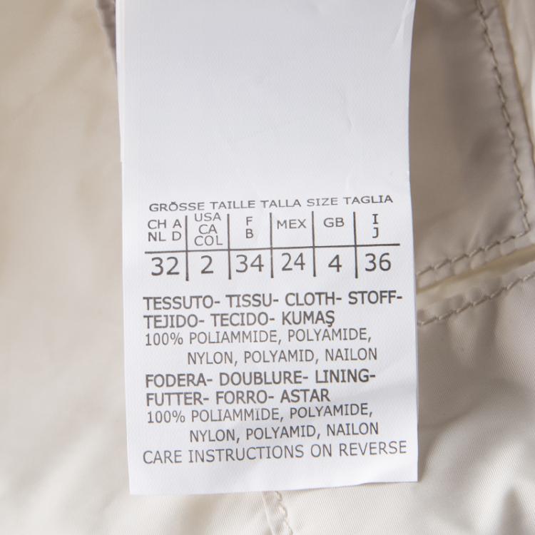 Pre Owned Weekend Max Mara Beige Quilted Puffer Jacket S