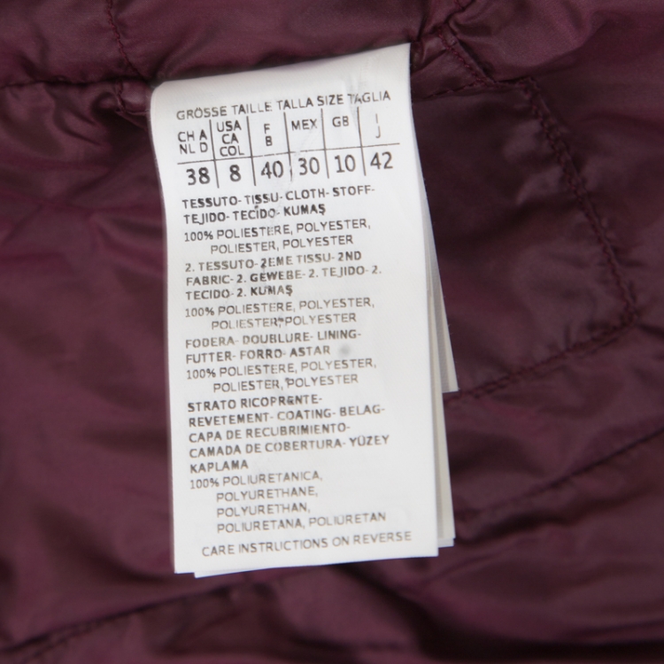 Pre Owned Weekend by Max Mara Grape Purple Printed Tibet Puffer Jacket S