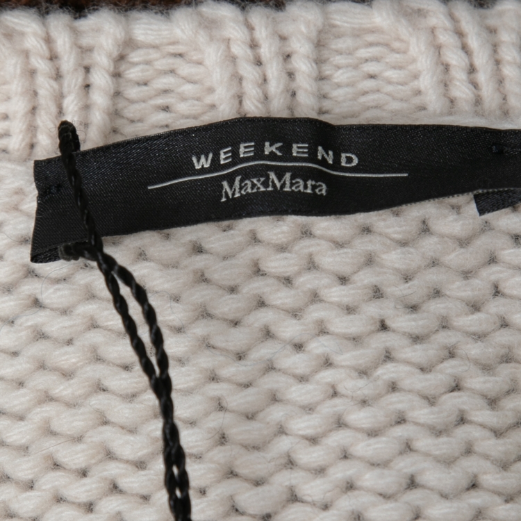 Pre Owned Weekend Max Mara Multicolor Wool Embroidered Baita Sweater XL