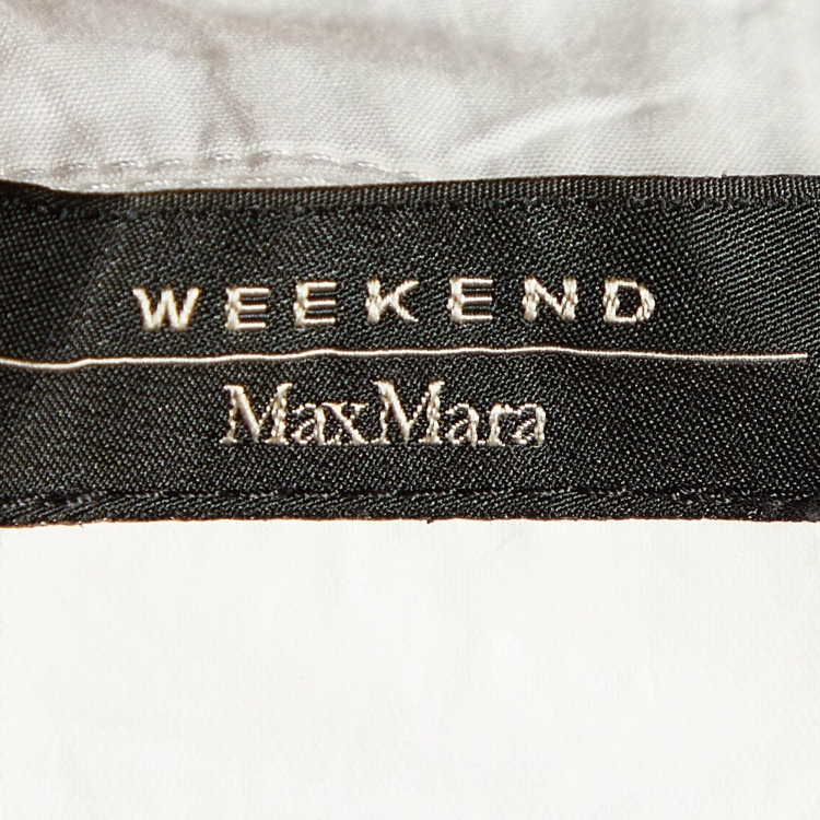 Pre Owned Weekend Max Mara Blue Striped Cotton Top M