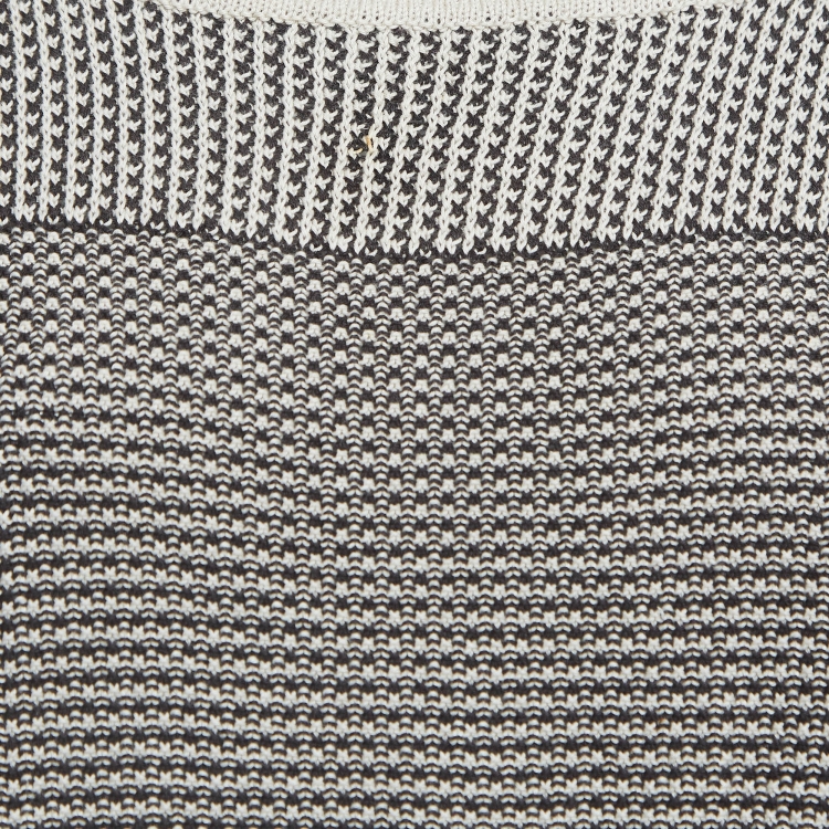 Pre Owned Weekend Max Mara Monochrome Patterned Knit Long Sleeve Sweatshirt M
