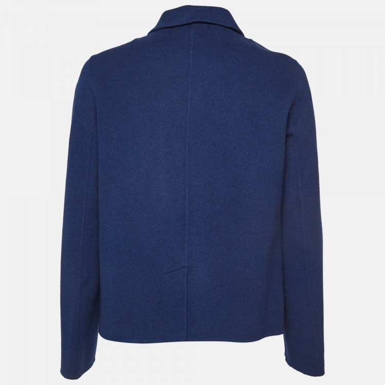 Pre Owned Weekend Max Mara Blue Wool Rosano Jacket M