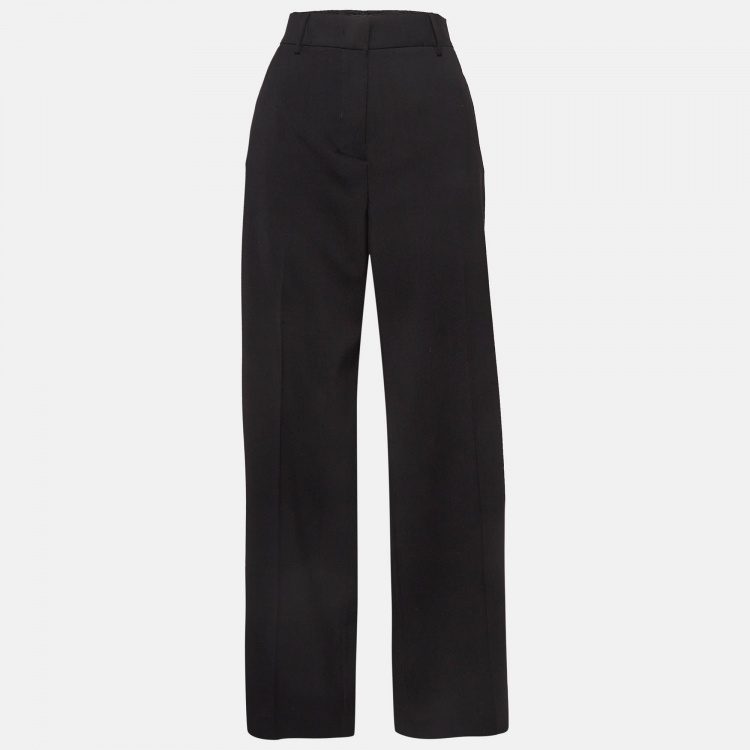Pre Owned Weekend Max Mara Black Wool Formal Trousers M