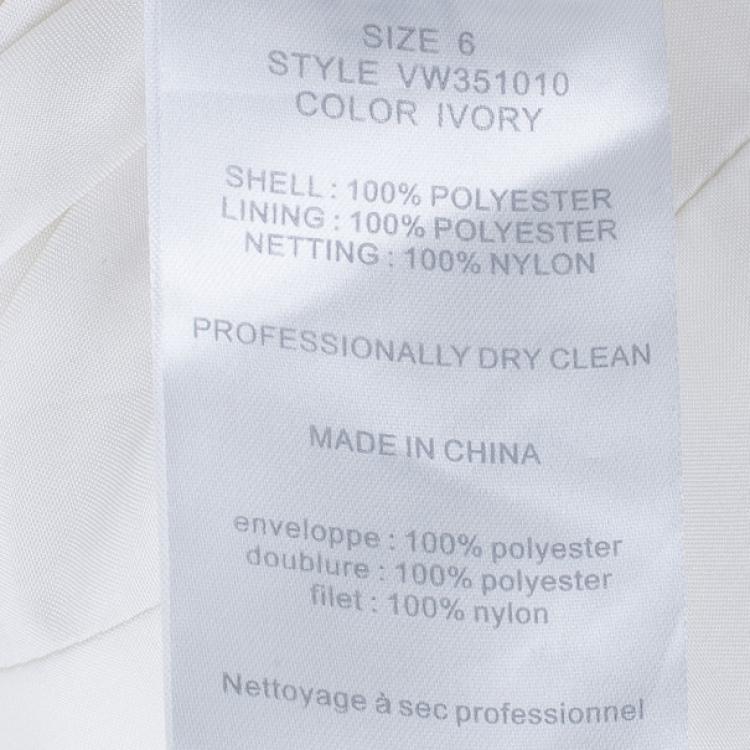 Pre Owned White by Vera Wang One Shoulder Organza Bias Flange Detail Wedding Dress M