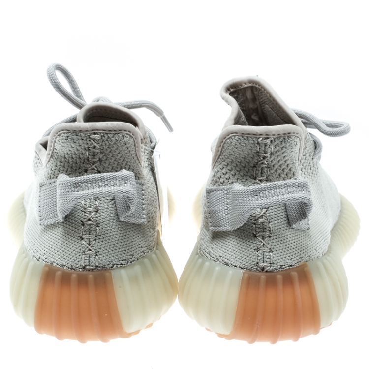 Pre Owned Yeezy x Adidas Sesame Cotton Knit Boost 350 V2 Sneakers Size 37.5