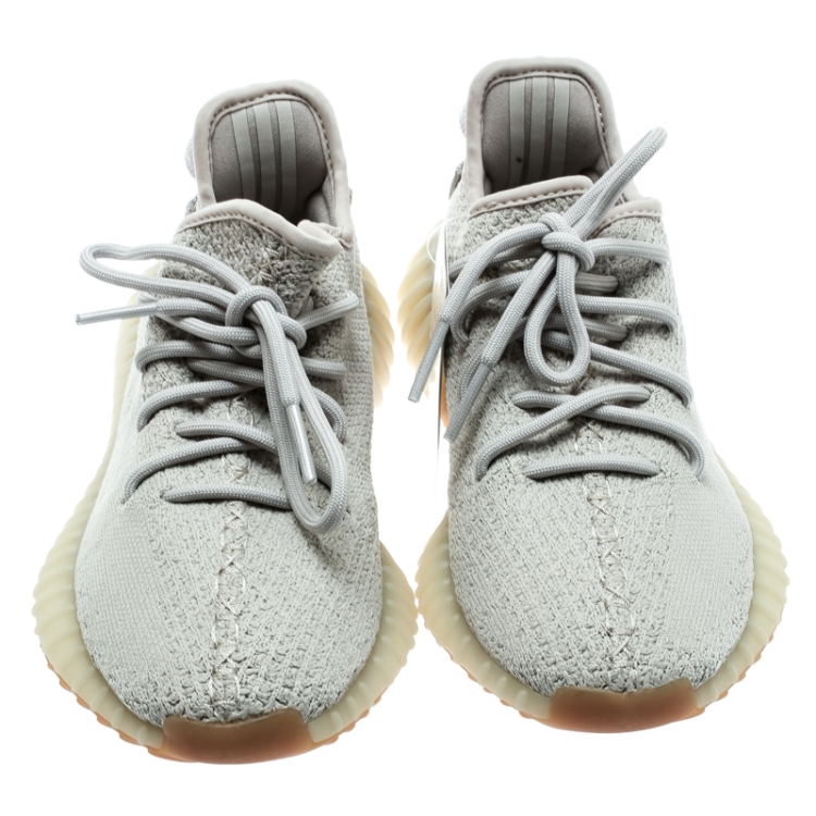 Pre Owned Yeezy x Adidas Sesame Cotton Knit Boost 350 V2 Sneakers Size 37.5