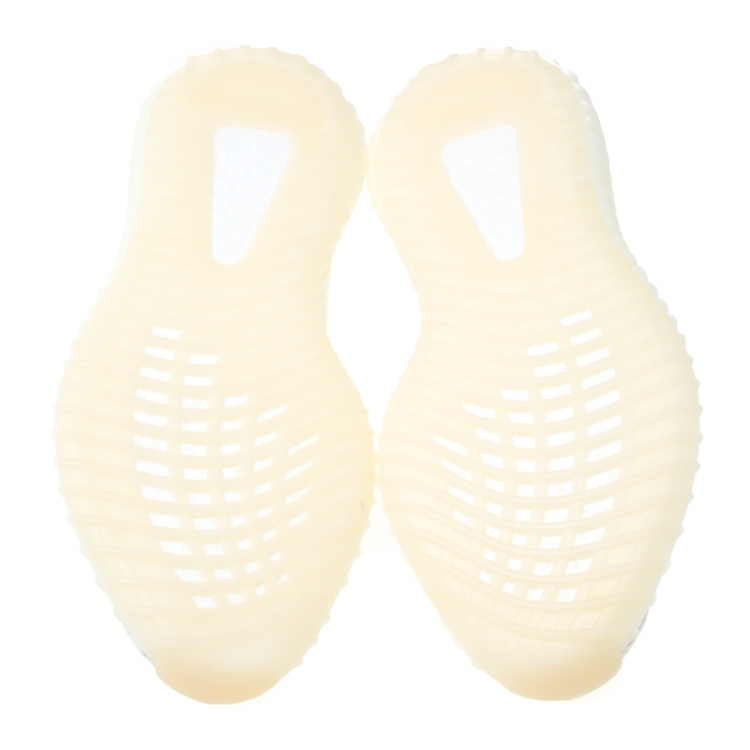 Pre Owned Yeezy x Adidas Cream White Cotton Knit Boost 350 V2 Sneakers Size 37.5