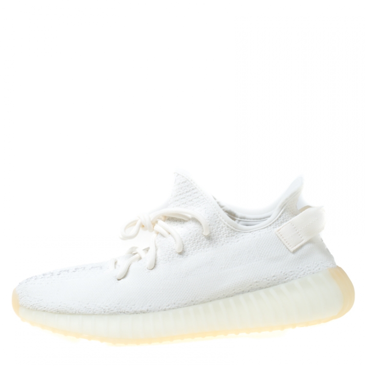 Yeezy x Adidas Cream White Cotton Knit Boost 350 V2 Sneakers 37.5 Yeezy | TLC