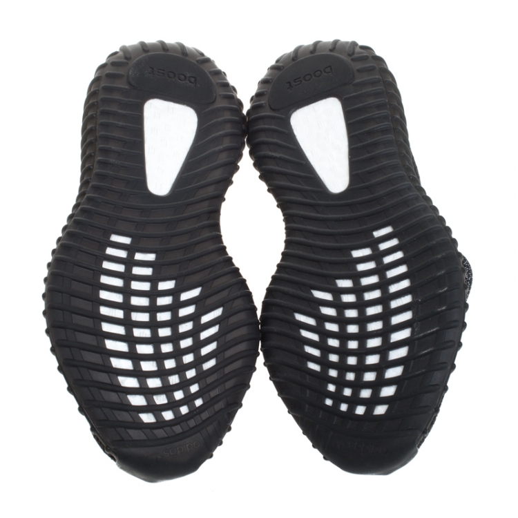 مملوكة مسبقًا Yeezy x Adidas Black Cotton Knit And Mesh Boost 350 V2 Sneakers Size 38.5