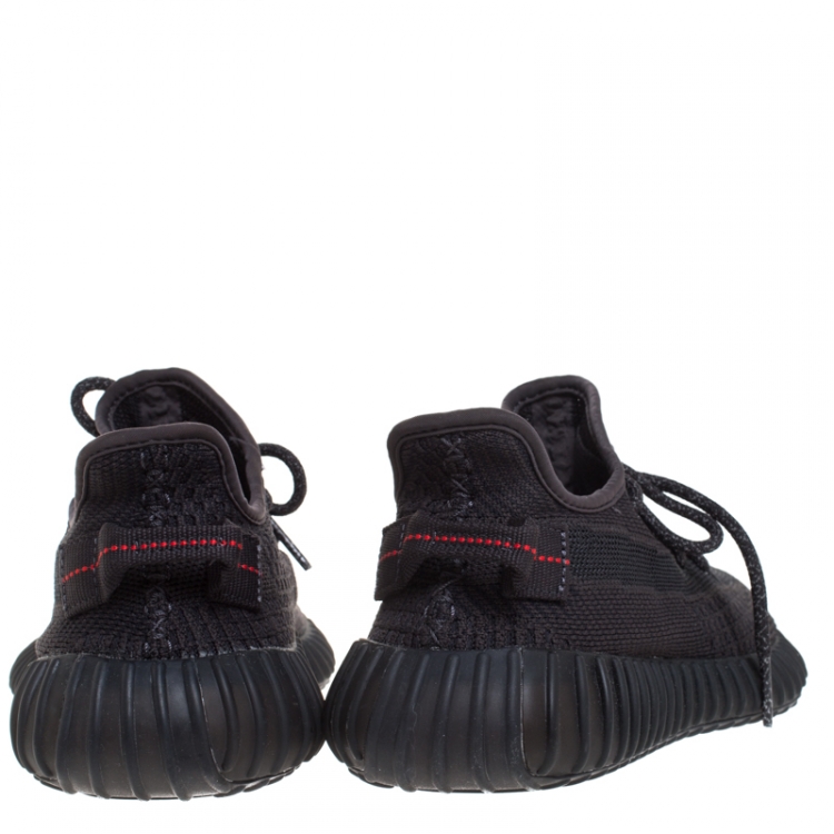 مملوكة مسبقًا Yeezy x Adidas Black Cotton Knit And Mesh Boost 350 V2 Sneakers Size 38.5