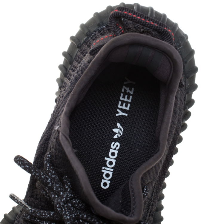 مملوكة مسبقًا Yeezy x Adidas Black Cotton Knit And Mesh Boost 350 V2 Sneakers Size 38.5