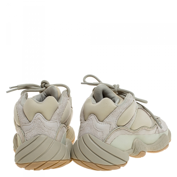 Pre Owned Yeezy x Adidas Off-white Suede, Leather And Mesh Yeezy 500 Sneakers Size 38