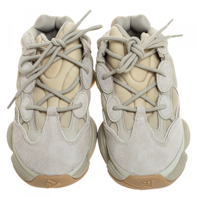 Pre Owned Yeezy x Adidas Off-white Suede, Leather And Mesh Yeezy 500 Sneakers Size 38