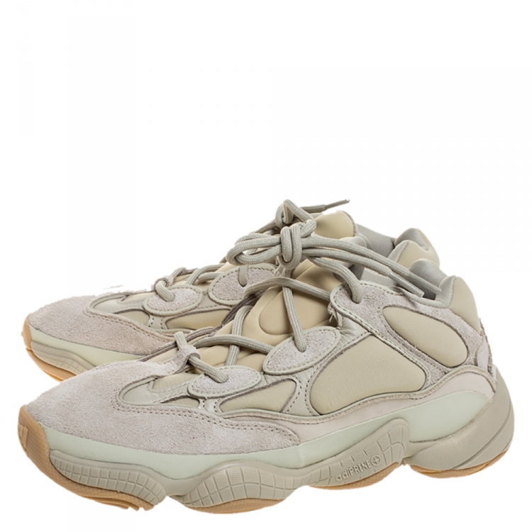 Pre Owned Yeezy x Adidas Off-white Suede, Leather And Mesh Yeezy 500 Sneakers Size 38