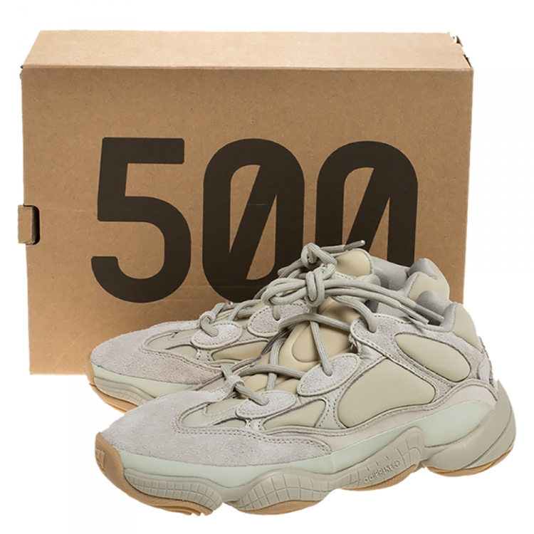 Pre Owned Yeezy x Adidas Off-white Suede, Leather And Mesh Yeezy 500 Sneakers Size 38