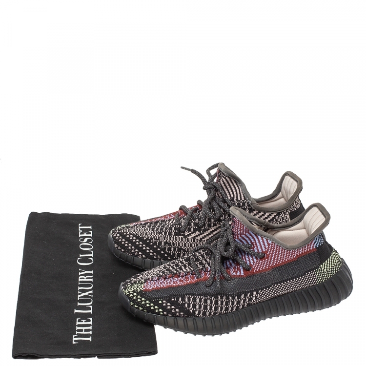 مملوكة مسبقًا Yeezy x Adidas Multicolor Yecheil Cotton Knit Boost 350 V2 Sneakers Size 38