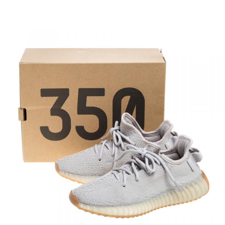 Pre Owned Yeezy x Adidas Sesame Cotton Knit Boost 350 V2 Sneakers Size 38