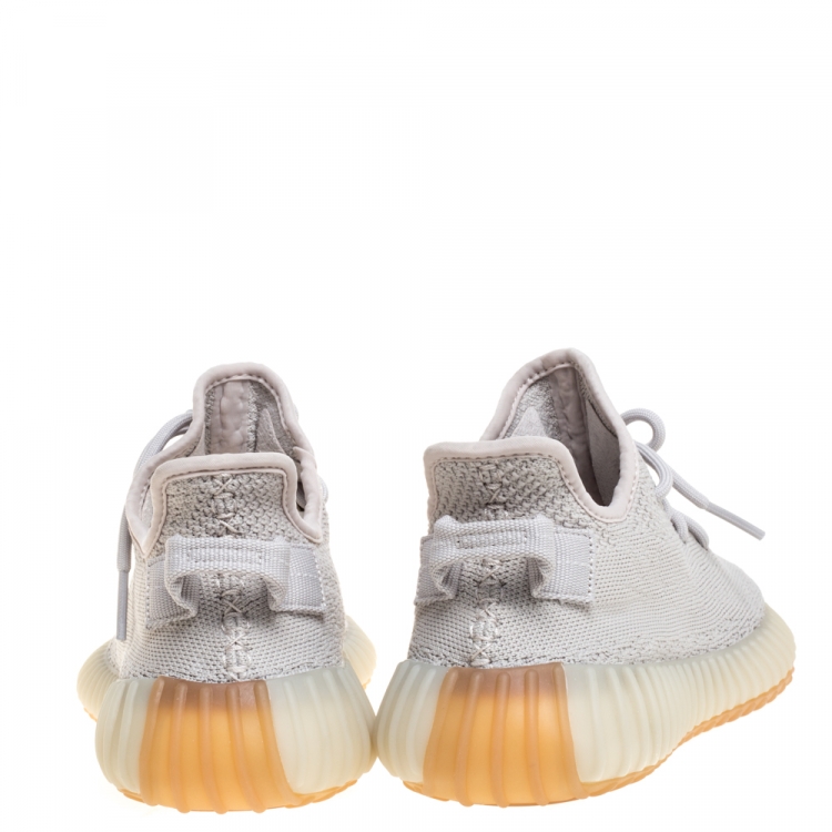 Pre Owned Yeezy x Adidas Sesame Cotton Knit Boost 350 V2 Sneakers Size 38
